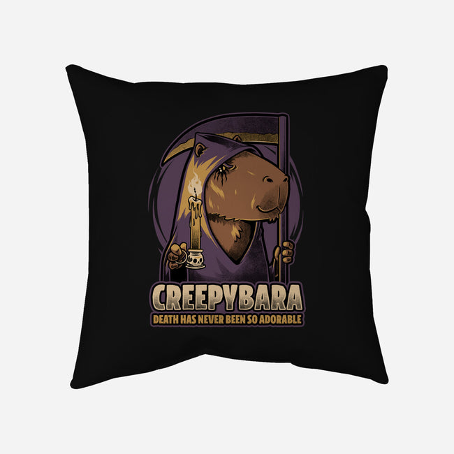 Creepy Death Capybara-None-Removable Cover-Throw Pillow-Studio Mootant