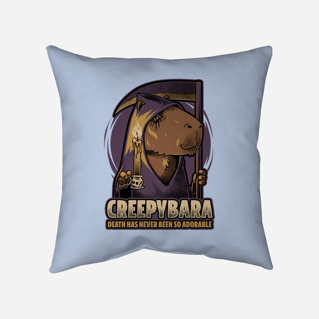 Creepy Death Capybara-None-Removable Cover-Throw Pillow-Studio Mootant