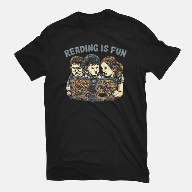 Reading Is Fun For Us-Womens-Fitted-Tee-momma_gorilla