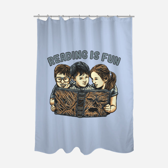 Reading Is Fun For Us-None-Polyester-Shower Curtain-momma_gorilla