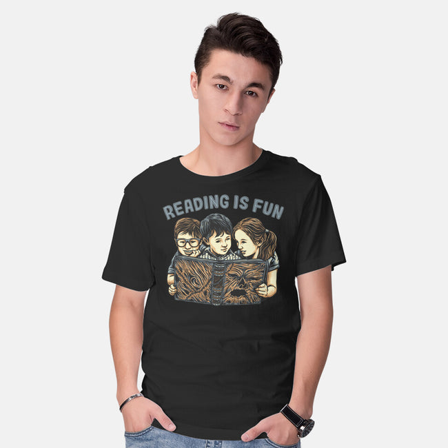 Reading Is Fun For Us-Mens-Basic-Tee-momma_gorilla