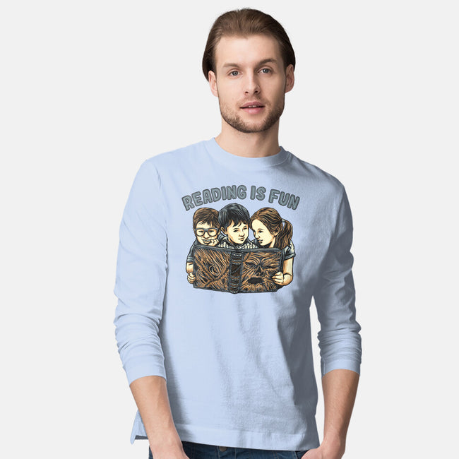 Reading Is Fun For Us-Mens-Long Sleeved-Tee-momma_gorilla