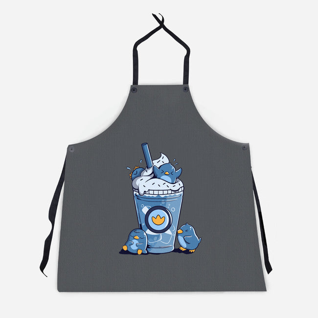 Penguin Iced Coffee-Unisex-Kitchen-Apron-tobefonseca