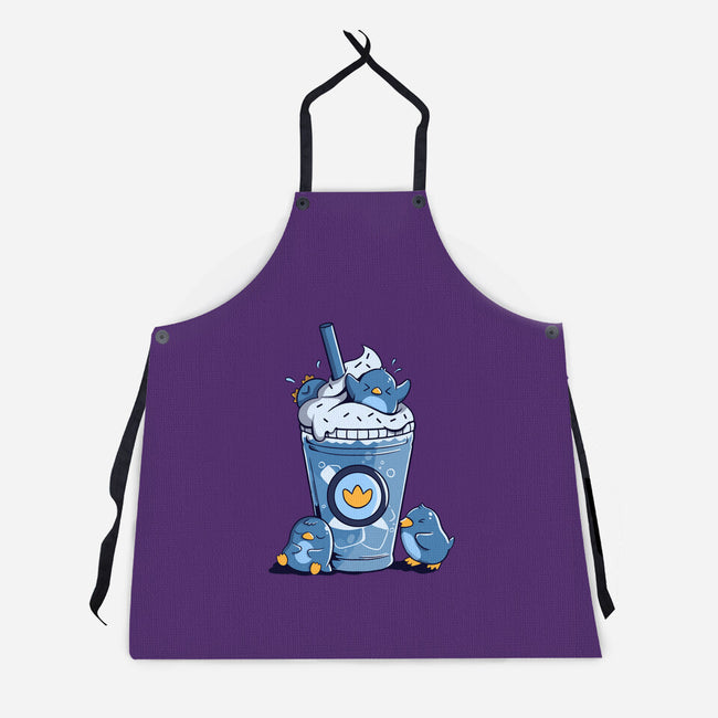 Penguin Iced Coffee-Unisex-Kitchen-Apron-tobefonseca