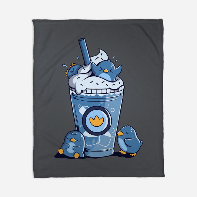 Penguin Iced Coffee-None-Fleece-Blanket-tobefonseca