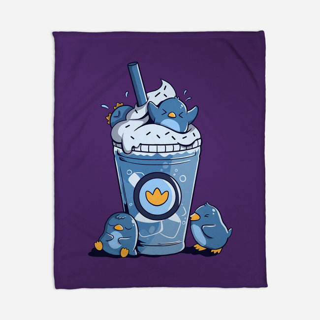 Penguin Iced Coffee-None-Fleece-Blanket-tobefonseca