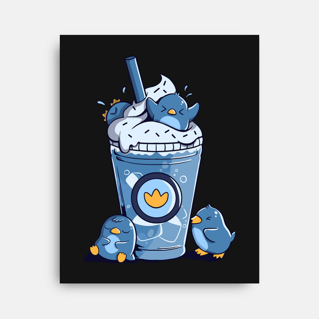 Penguin Iced Coffee-None-Stretched-Canvas-tobefonseca