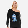 Penguin Iced Coffee-Womens-Off Shoulder-Sweatshirt-tobefonseca