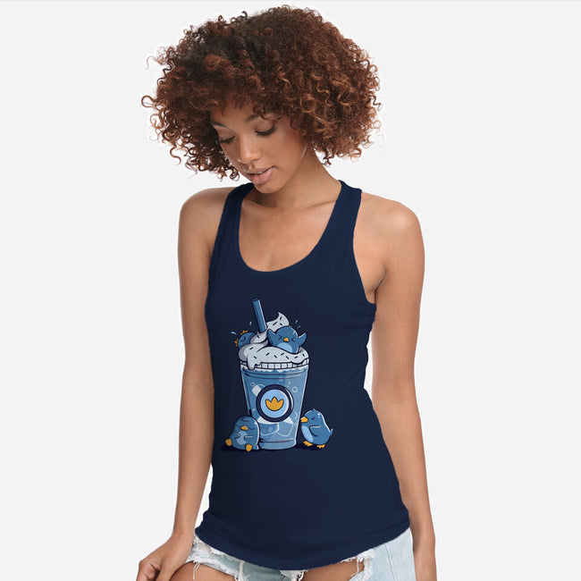 Penguin Iced Coffee-Womens-Racerback-Tank-tobefonseca