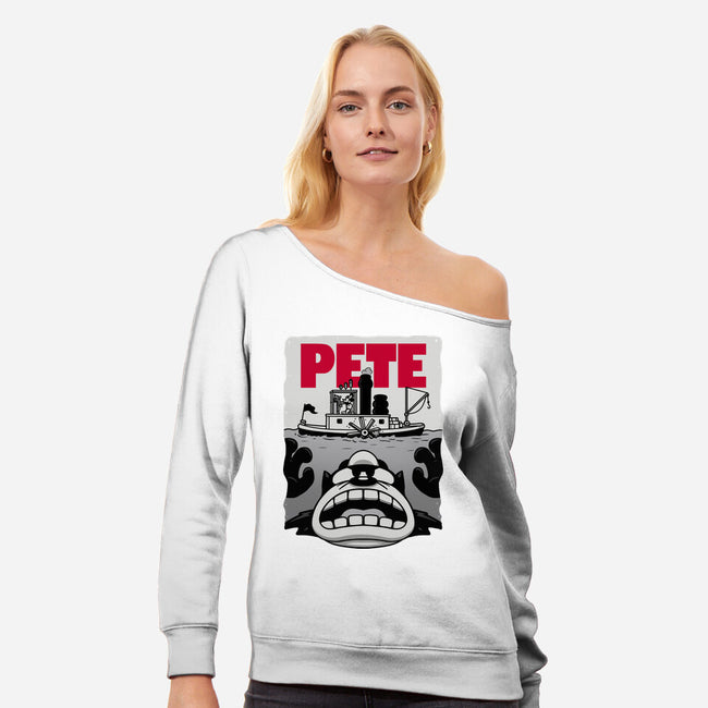 Pete-Womens-Off Shoulder-Sweatshirt-Raffiti