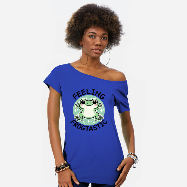 Feeling Frogtastic-Womens-Off Shoulder-Tee-fanfreak1