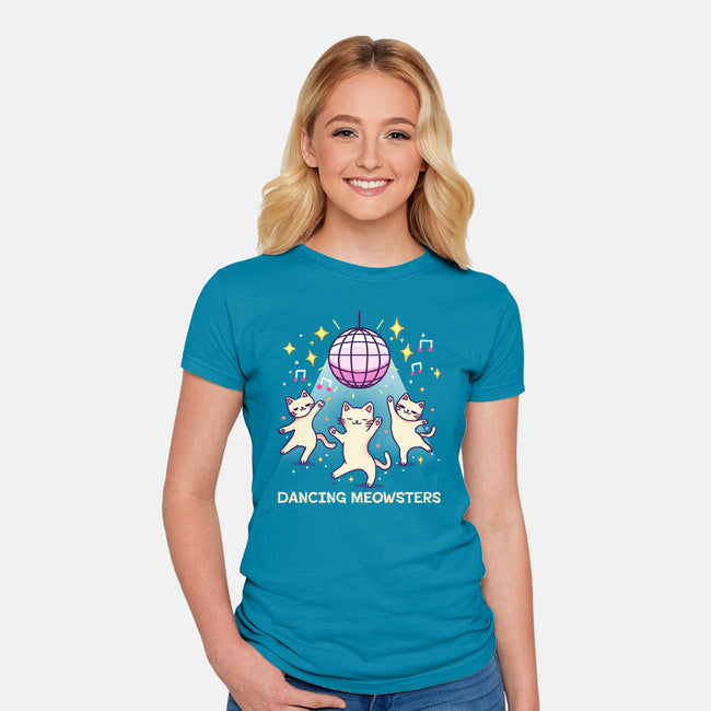 Dancing Meowsters-Womens-Fitted-Tee-fanfreak1