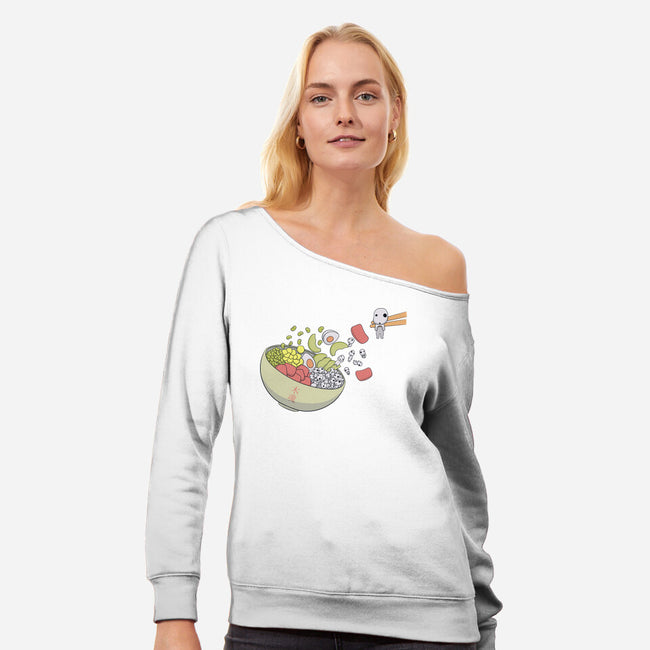 Kodama Poke-Womens-Off Shoulder-Sweatshirt-Claudia