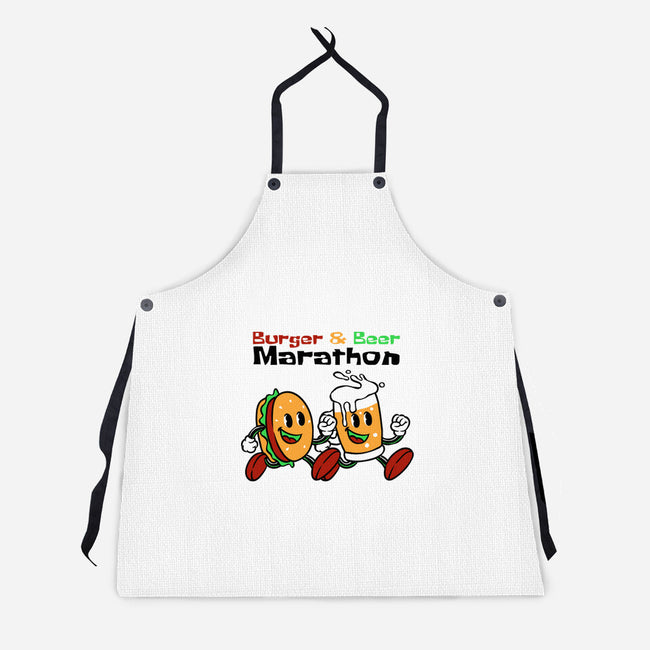 Burger And Beer Marathon-Unisex-Kitchen-Apron-naomori