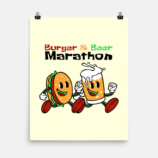 Burger And Beer Marathon-None-Matte-Poster-naomori