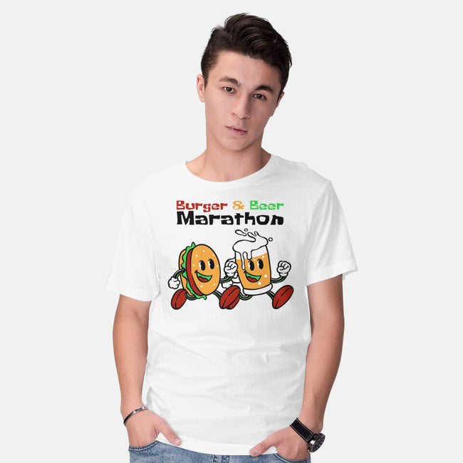 Burger And Beer Marathon-Mens-Basic-Tee-naomori