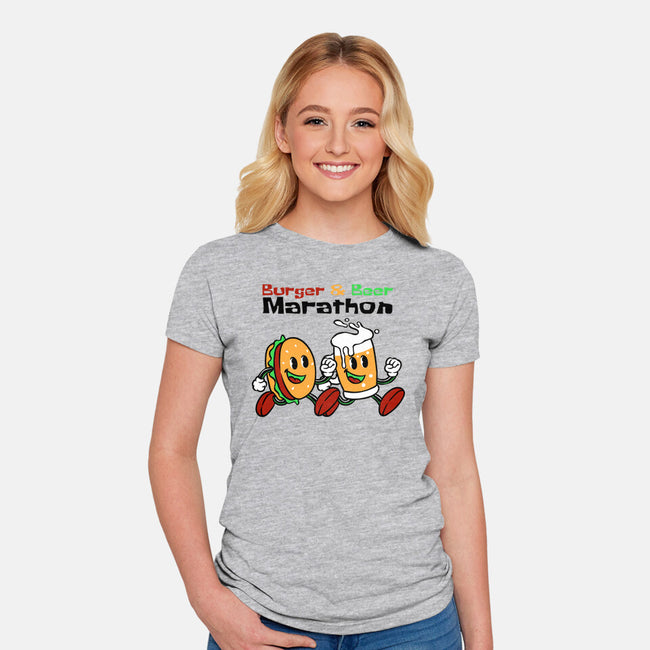 Burger And Beer Marathon-Womens-Fitted-Tee-naomori