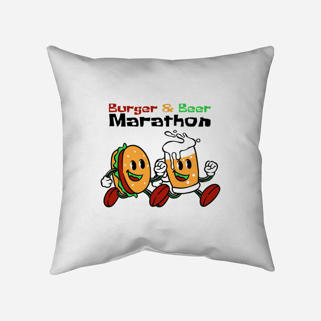 Burger And Beer Marathon-None-Removable Cover-Throw Pillow-naomori