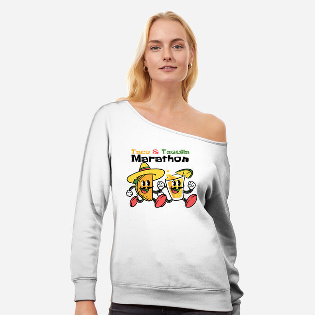 Taco And Tequila Marathon-Womens-Off Shoulder-Sweatshirt-naomori