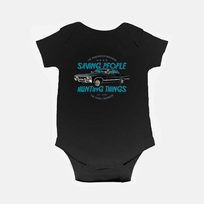 Saving People And Hunting Things-Baby-Basic-Onesie-gorillafamstudio