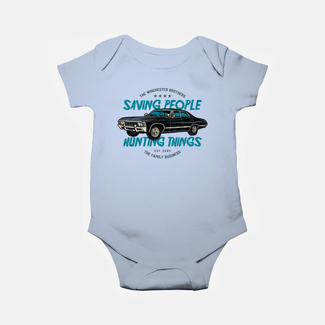 Saving People And Hunting Things-Baby-Basic-Onesie-gorillafamstudio