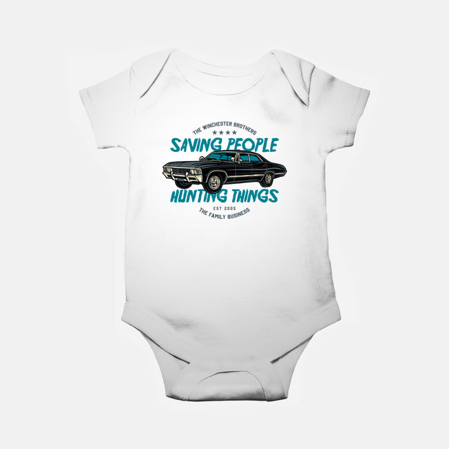 Saving People And Hunting Things-Baby-Basic-Onesie-gorillafamstudio