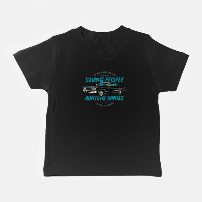 Saving People And Hunting Things-Baby-Basic-Tee-gorillafamstudio