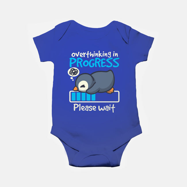 Penguin Overthinking In Progress-Baby-Basic-Onesie-NemiMakeit