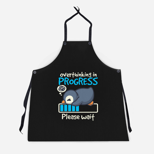 Penguin Overthinking In Progress-Unisex-Kitchen-Apron-NemiMakeit