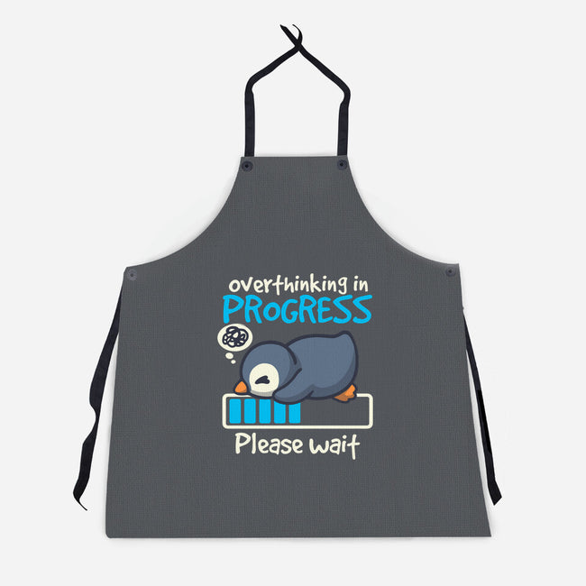 Penguin Overthinking In Progress-Unisex-Kitchen-Apron-NemiMakeit