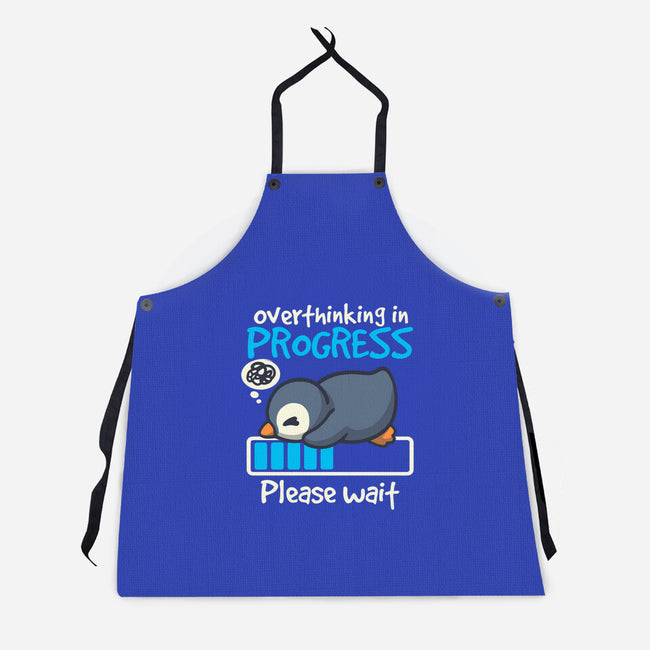 Penguin Overthinking In Progress-Unisex-Kitchen-Apron-NemiMakeit