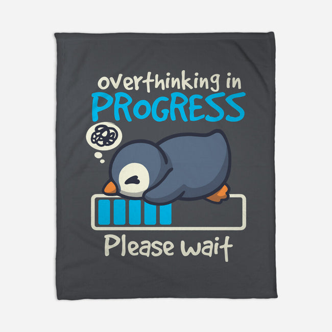 Penguin Overthinking In Progress-None-Fleece-Blanket-NemiMakeit