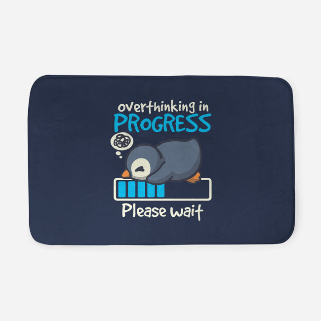 Penguin Overthinking In Progress-None-Memory Foam-Bath Mat-NemiMakeit