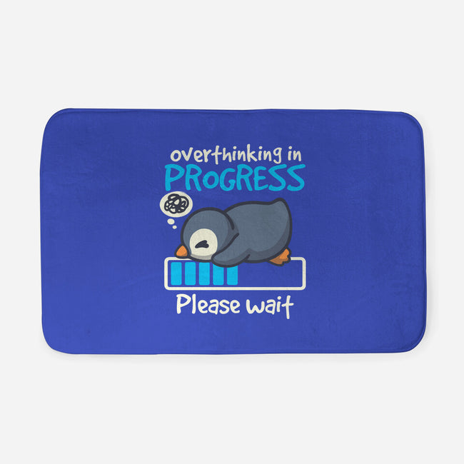 Penguin Overthinking In Progress-None-Memory Foam-Bath Mat-NemiMakeit