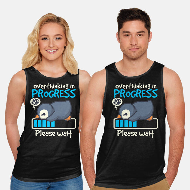 Penguin Overthinking In Progress-Unisex-Basic-Tank-NemiMakeit