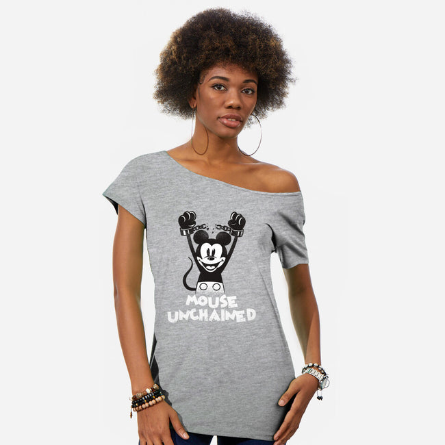 Mouse Unchained-Womens-Off Shoulder-Tee-zascanauta