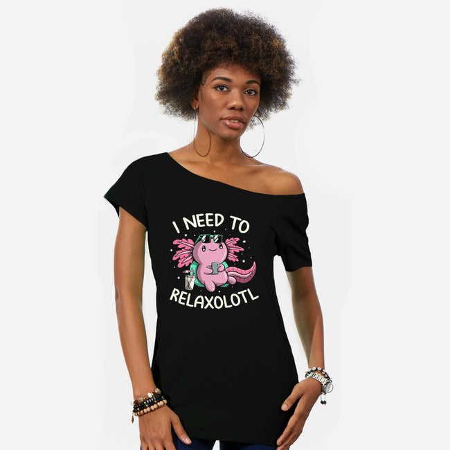 I Need To Relaxalotl-Womens-Off Shoulder-Tee-koalastudio