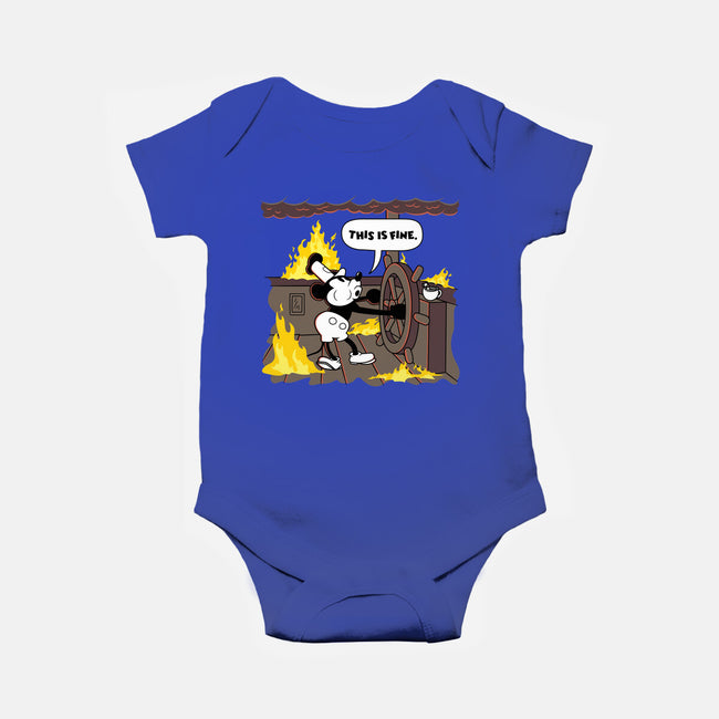 Everything's Fine On The Steamboat-Baby-Basic-Onesie-rocketman_art