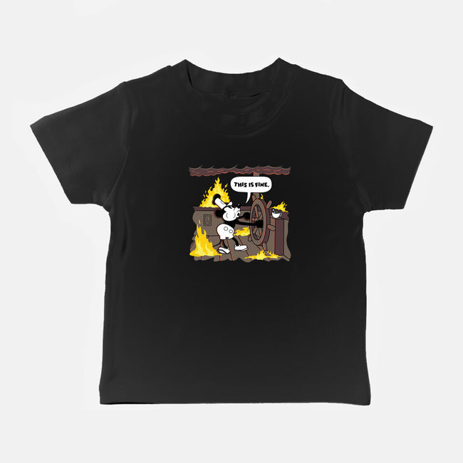 Everything's Fine On The Steamboat-Baby-Basic-Tee-rocketman_art