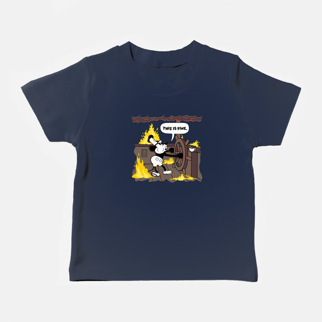 Everything's Fine On The Steamboat-Baby-Basic-Tee-rocketman_art