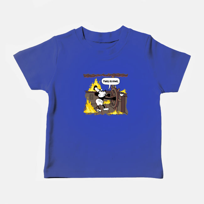 Everything's Fine On The Steamboat-Baby-Basic-Tee-rocketman_art