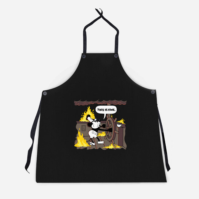 Everything's Fine On The Steamboat-Unisex-Kitchen-Apron-rocketman_art