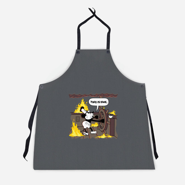 Everything's Fine On The Steamboat-Unisex-Kitchen-Apron-rocketman_art