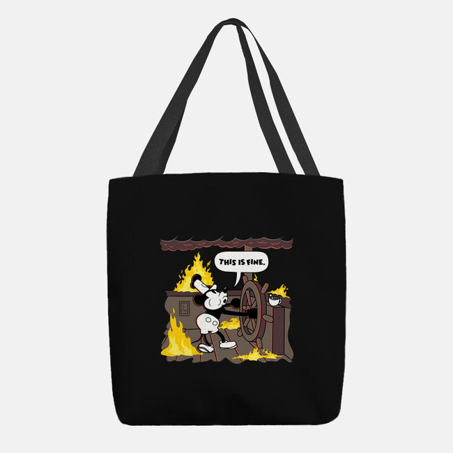 Everything's Fine On The Steamboat-None-Basic Tote-Bag-rocketman_art