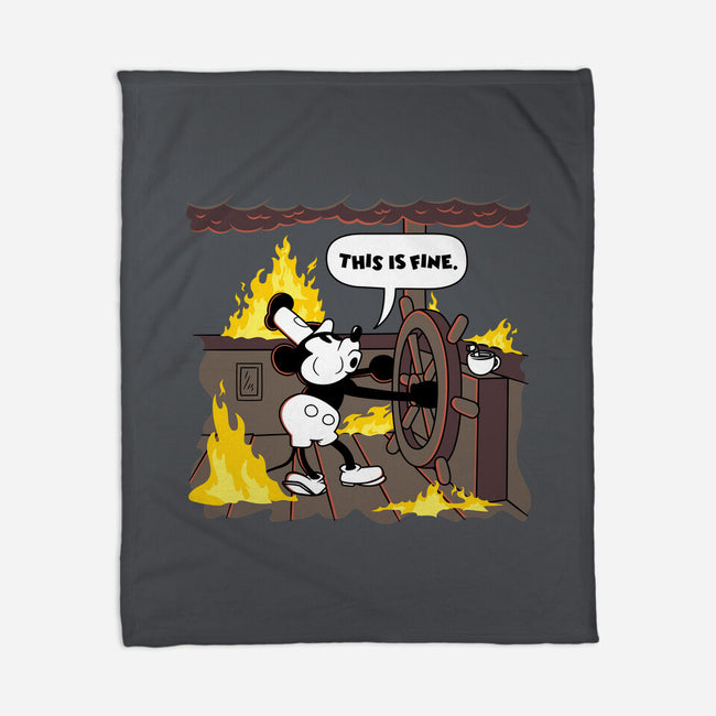 Everything's Fine On The Steamboat-None-Fleece-Blanket-rocketman_art