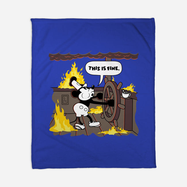 Everything's Fine On The Steamboat-None-Fleece-Blanket-rocketman_art