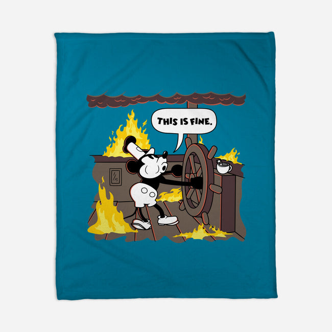 Everything's Fine On The Steamboat-None-Fleece-Blanket-rocketman_art