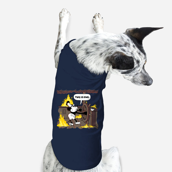 Everything's Fine On The Steamboat-Dog-Basic-Pet Tank-rocketman_art