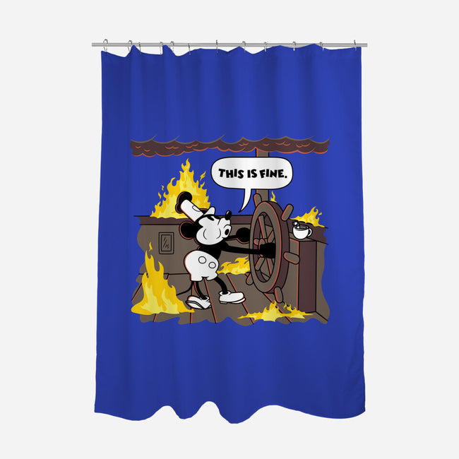 Everything's Fine On The Steamboat-None-Polyester-Shower Curtain-rocketman_art