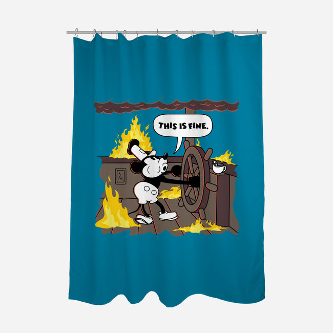 Everything's Fine On The Steamboat-None-Polyester-Shower Curtain-rocketman_art